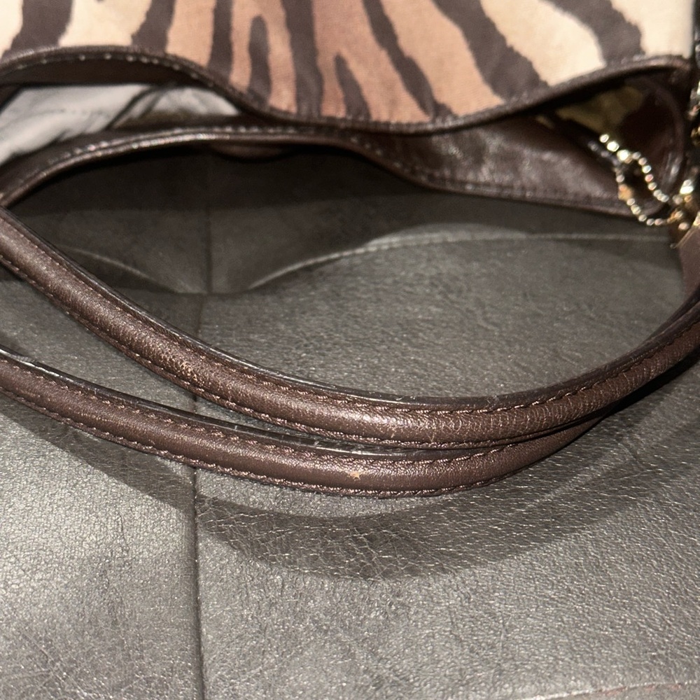 Coach Brown and Tan Hobo Bag with Zebra Print - Picture 14 of 14